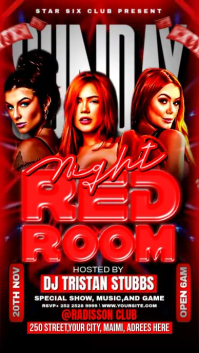 Red Maximalist Sunday Red Room Night Instagram Story template