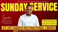 Red Maximalist Sunday Service Youtube Thumbnail template