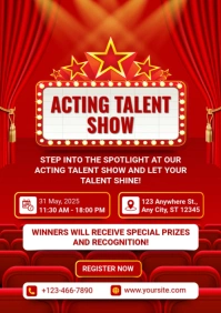 Red Maximalist Talent Show  A2 template