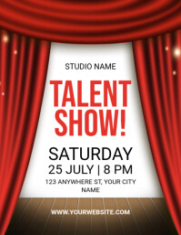 Red Maximalist Talent Show Flyer (us Letter) template