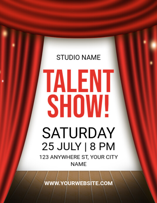 Red Maximalist Talent Show Flyer (us Letter) Pamflet (VSA Brief) template