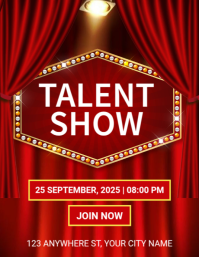 Red Maximalist Talent Show Flyer (us Letter) template