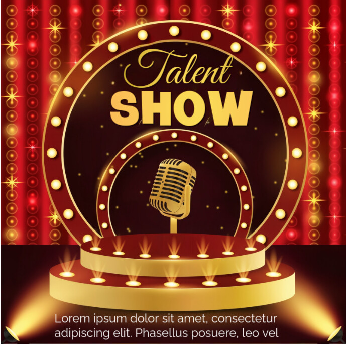 Red Maximalist Talent Show Template Design  Instagram Post Iphosti le-Instagram