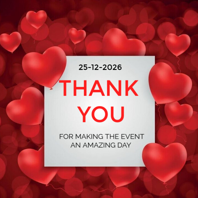 Copy of Red Maximalist Thank You Card Instagram Post | PosterMyWall