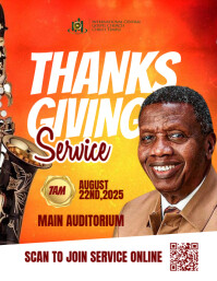 Red Maximalist Thanksgiving Church Service Flyer Template | Church Serviice Flyer | Editable Church