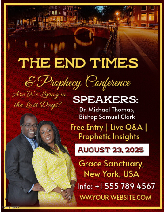 Red Maximalist The End Times & Prophecy Conference Flyer (us Letter) template