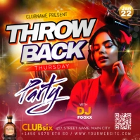 Red Maximalist Throw Back Party Flyer Instagram Post template