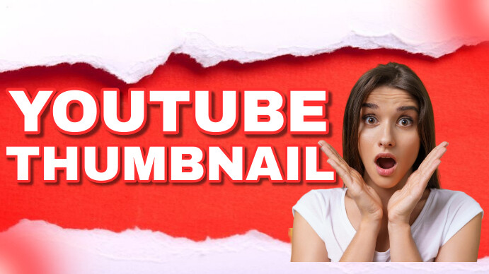 Red Maximalist Thumbnail Maker Youtube Thumbn template