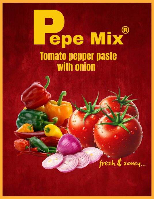Red Maximalist Tomato Paste Label  Flyer (us Letter) template
