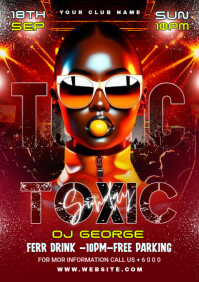 Red Maximalist Toxic Sunday A1 template