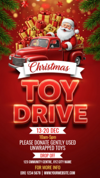 Red Maximalist Toy Drive Instagram Story template