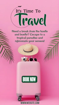 Red Maximalist Trave Time  Instagram Story template