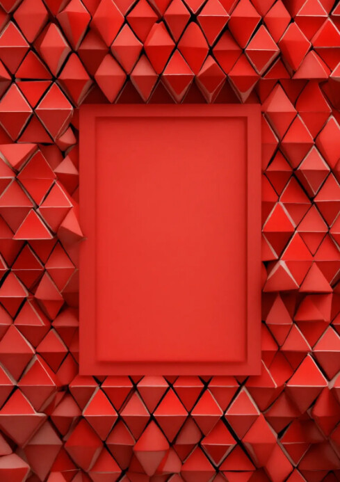 Red Maximalist Triangle Background  A4 template