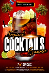 Red Maximalist Tropical Summer Cocktails Post Iphosta template