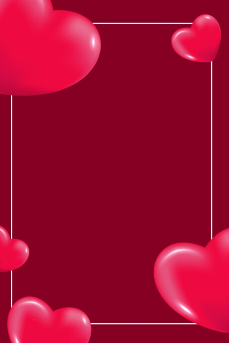 Red Maximalist Valentine's Day Background  Poster template