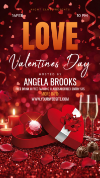 Red Maximalist Valentine's Day Instagram Story template