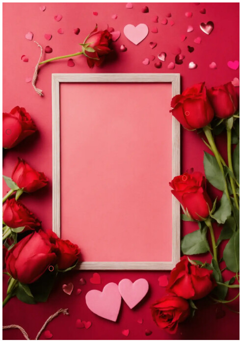 Red Maximalist Valentine's Day Mockup Space  A4 template