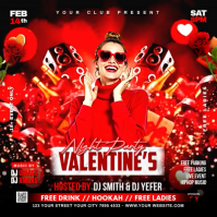 Red Maximalist Valentine's Day Party Instagram Post template