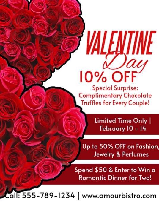 Red Maximalist Valentine's Day Sale Flyer (us Letter) Template Red Maximalist Valentine's Day Sale Flyer (us Letter) Template
