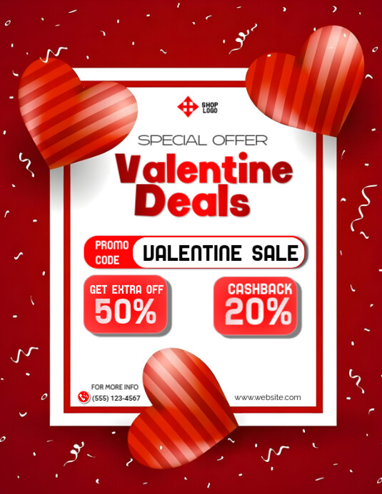 Red Maximalist Valentine's Day Shopping Deals Flyer (us Letter Red Maximalist Valentine's Day Shopping Deals Flyer (us Letter