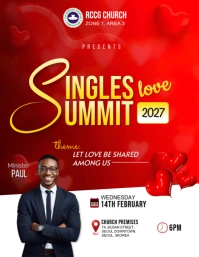 Red Maximalist Valentine's Day Singles Summit  Flyer (us Letter) template