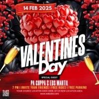 Red Maximalist Valentine's Day Square Square (1:1) template