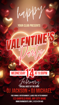 Red Maximalist Valentine's Party Instagram Story template