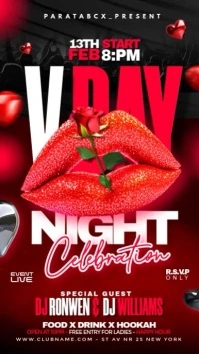 Red Maximalist Valentine’s Event Party Digital Display (9:16) template