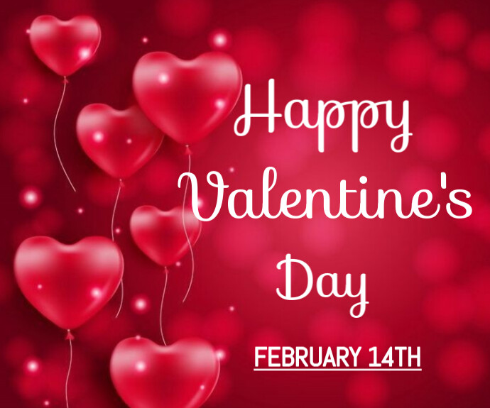 Red Maximalist Valentine's Day Card  Medium Rectangle template
