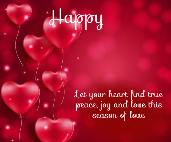 Red Maximalist Valentine's Video  Medium Rectangle Rettangolo medio template