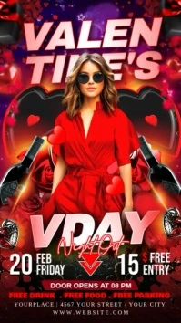 Red Maximalist Valentine Day Flyer Instagram Story template