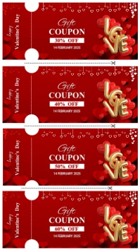 Red Maximalist Valentine Day Gift Coupon  Instagram Story template