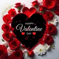 Red Maximalist Valentine Day Instagram Post template