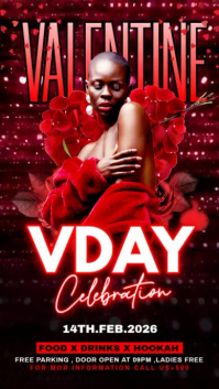 Red Maximalist Valentine Day Instagram Story Instagram-verhaal template