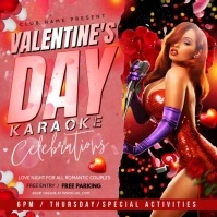 Red Maximalist Valentine Day Karaoke Poster Instagram Post Instagram-Beitrag template