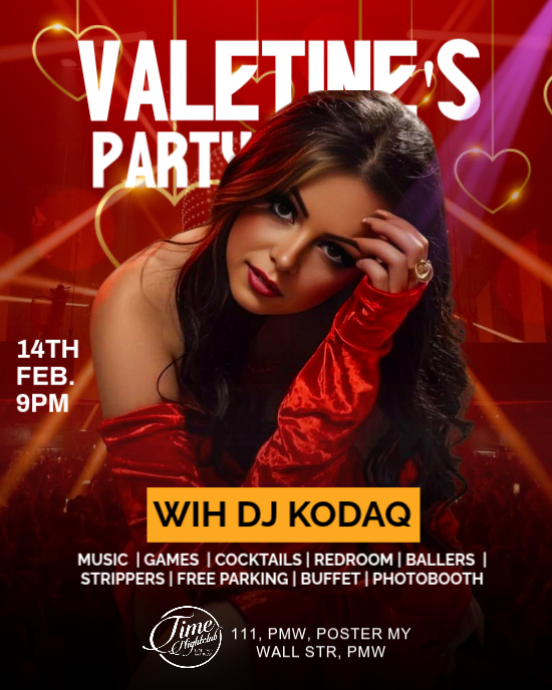 Red Maximalist Valentine Day Party Instagram Portrait Template ...