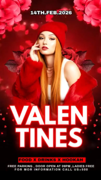 Red Maximalist Valentine Day Party Instagram Story template