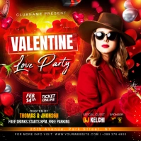 Red Maximalist Valentine Day Poster Instagram Post template