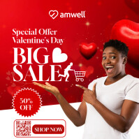 Red Maximalist Valentine Flash Sale  Instagram Post template