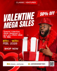 Rosso Valentine's Day Sale Instagram Portrait Template