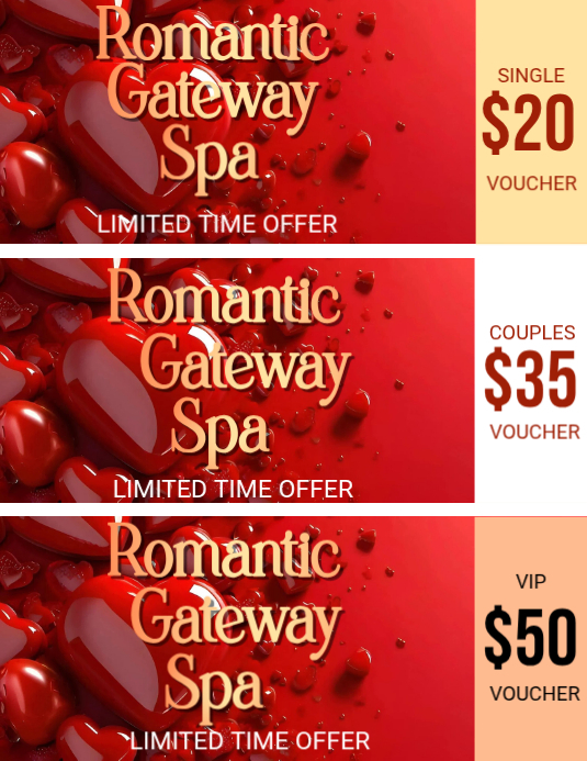 Red Maximalist Valentine Spa Flyer (us Letter) Template | PosterMyWall