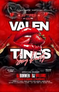 Red Maximalist  Valentines Bar Party (1) Half Page Wide template