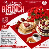 Red Maximalist Valentines Day Brunch Flyer Template Instagram Post Instagram-bericht