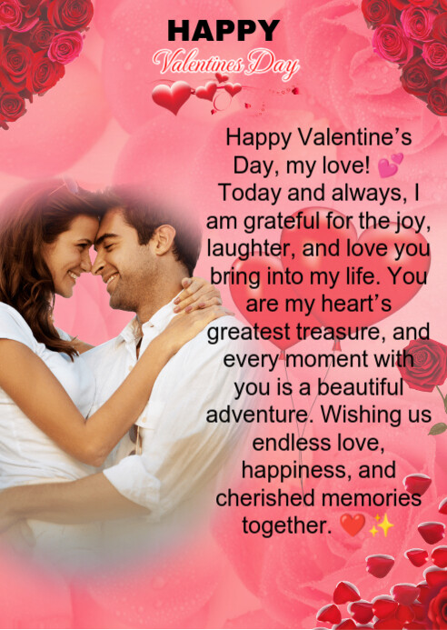Red Maximalist Valentines Day Card  A6 template