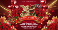 Red Maximalist Valentines Day Facebook Shared Image delt Facebook-billede template