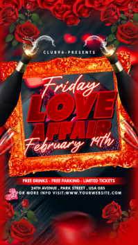 Red Maximalist Valentines Day Flyer Instagram Story template