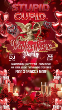 Red Maximalist Valentines Day Instagram Story template