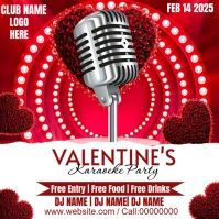 Red Maximalist Valentines Karaoke Square (1:1) template