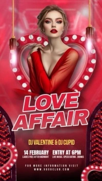 Red Maximalist Valentines Party Instagram Story template