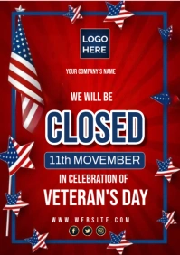 Red Maximalist Veterans Day  A5 template